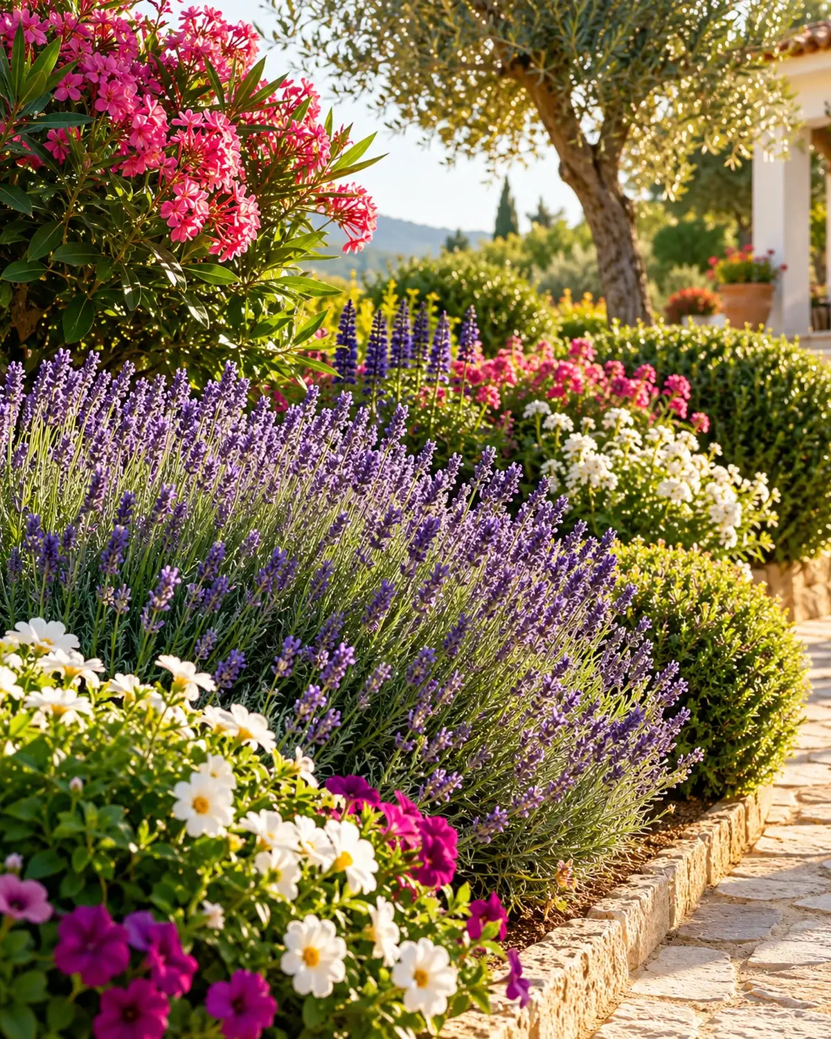 Plantas floridas num jardim